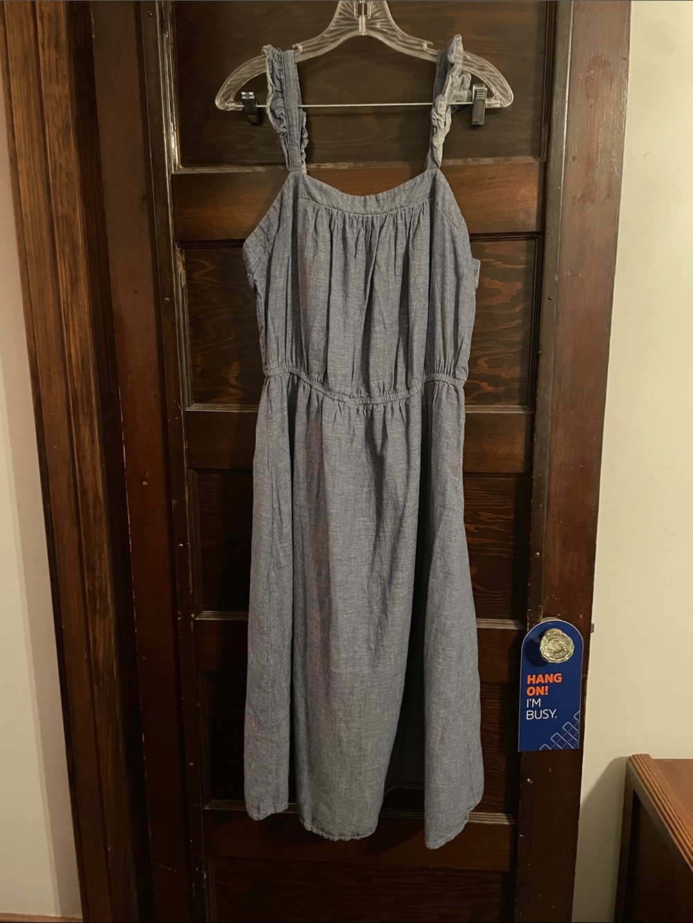 Old Navy Chambray Midi Sundress in Light Blue